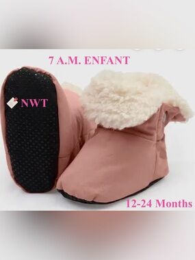 *NWT* 7AM Enfant, Rose Dawn - Benjamin Booties -Warm & cozy baby winter booties!